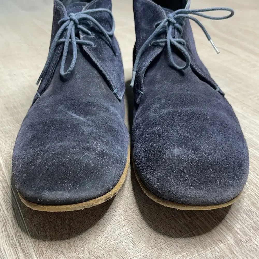 PRADA Midnight Suede Lace Up Desert Ankle Boots - Picture 5 of 11